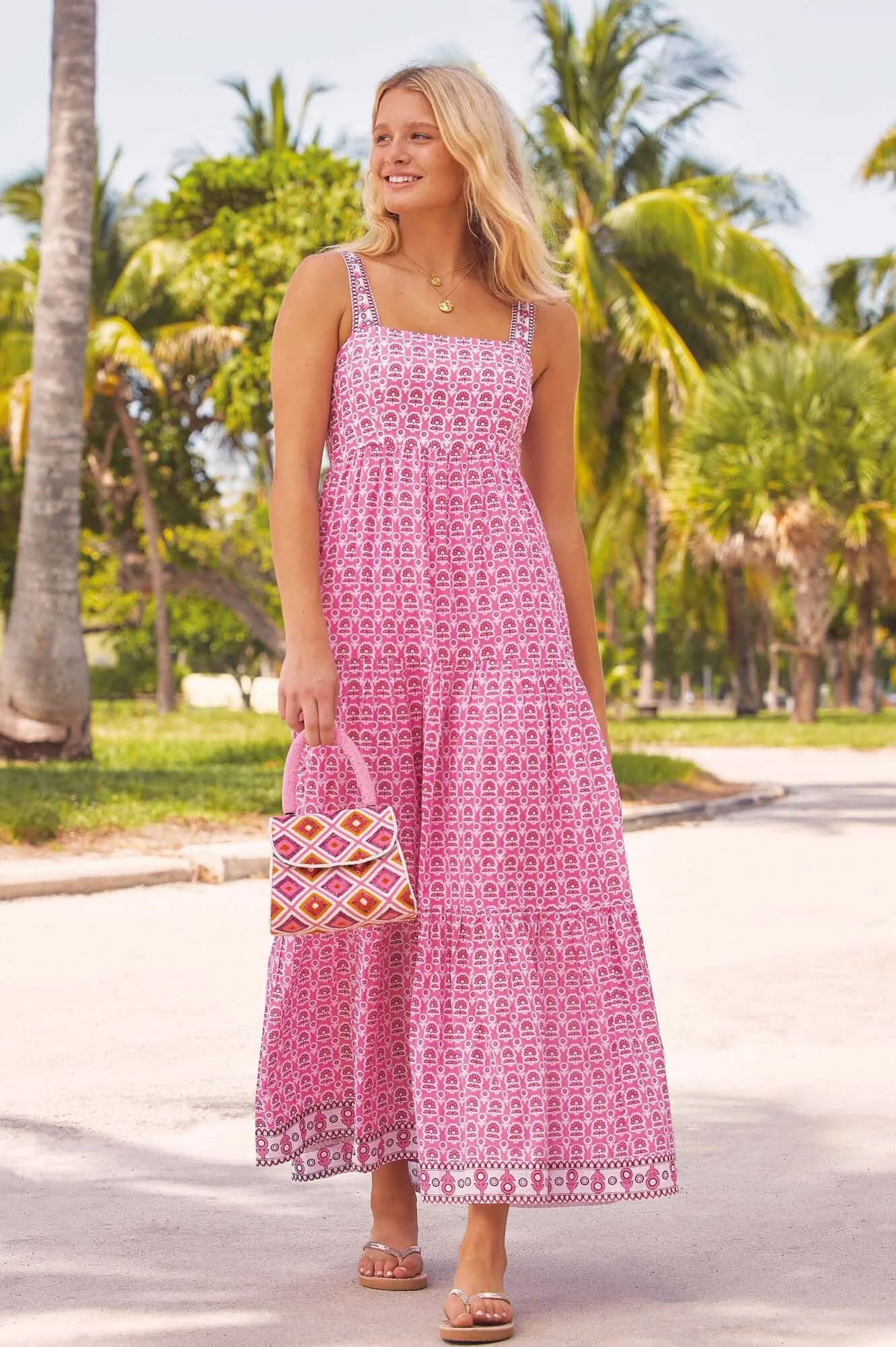 Tabitha Maxi Dress | Pop Flower Pink/White