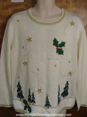 Tacky Ivy and Stars Christmas Sweater