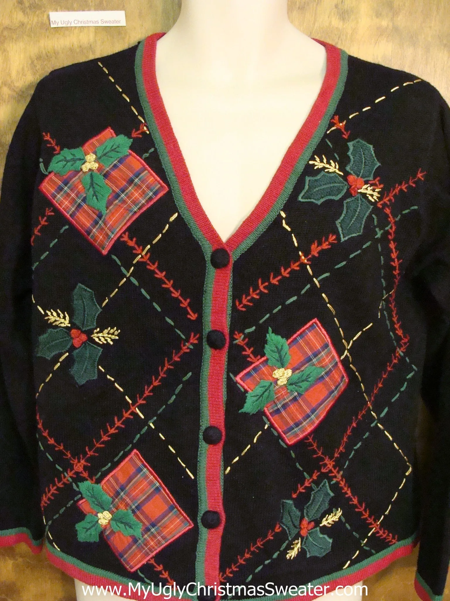 Tacky Plaid Gifts Horrible Christmas Sweater