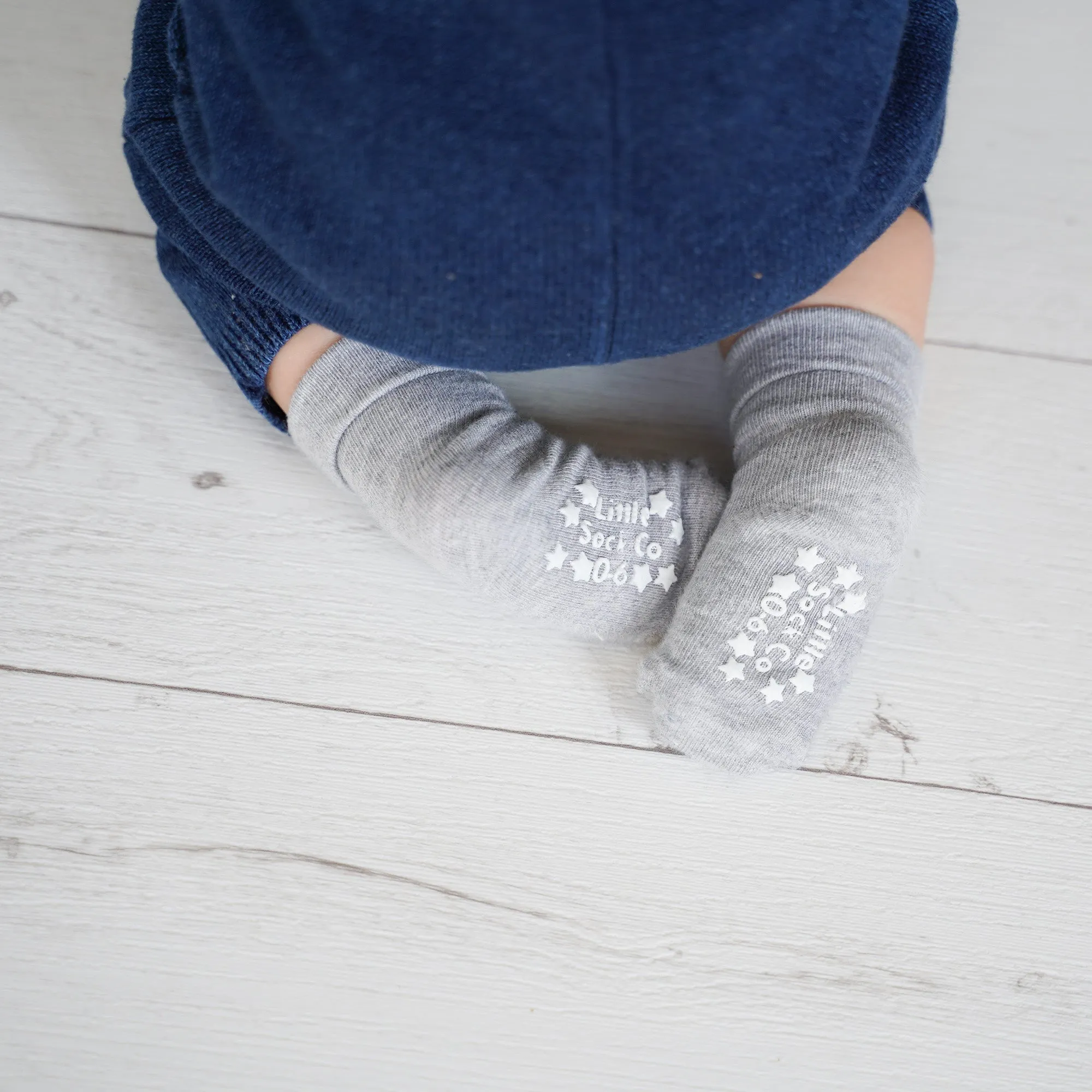 Talipes (clubfoot) Boots and Bar Socks (0 - 3 years) - Non-Slip   Stay On Baby and Toddler Socks - 3 Pack in Grey