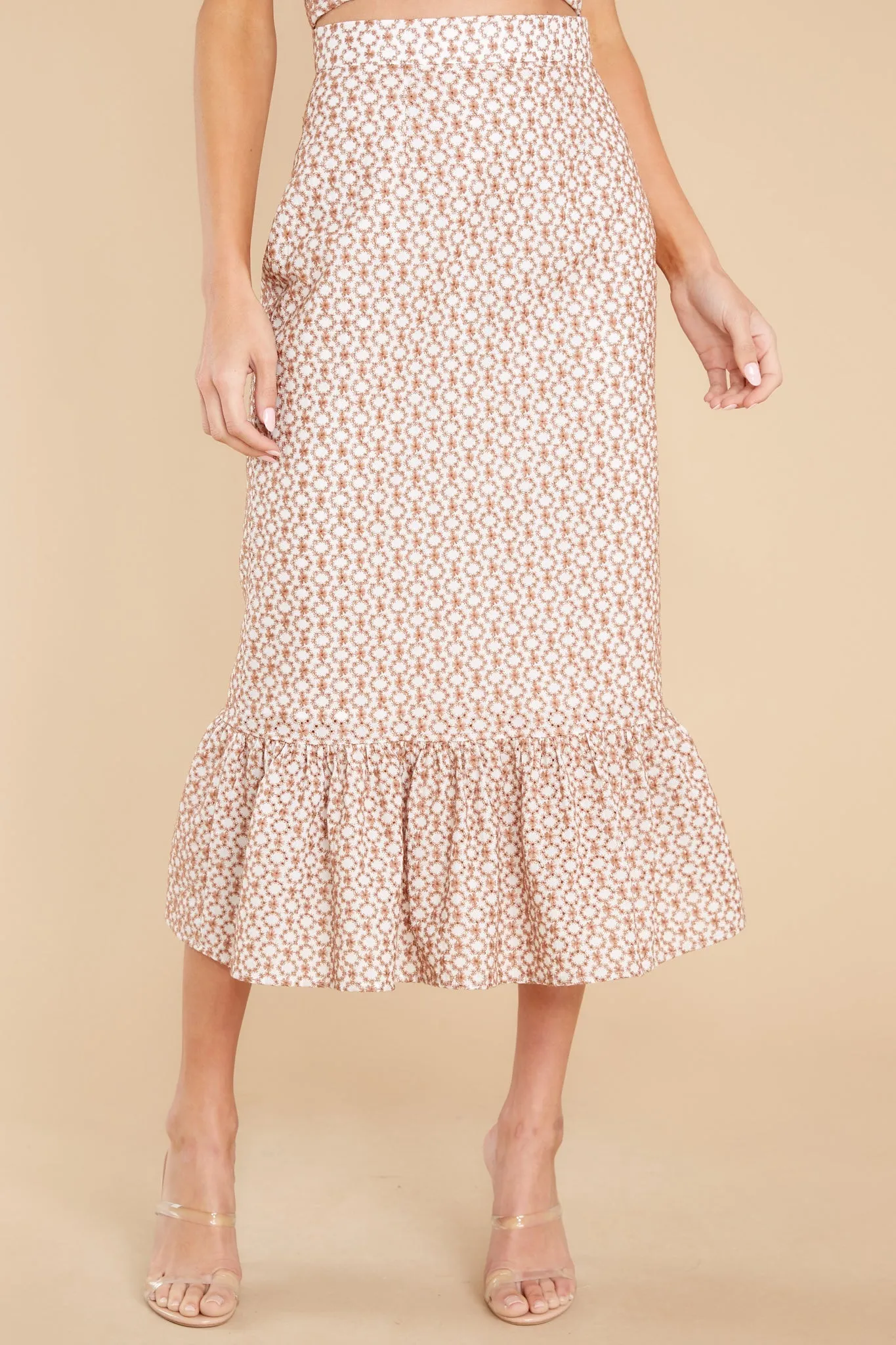 Tanjil Tan White Midi Skirt