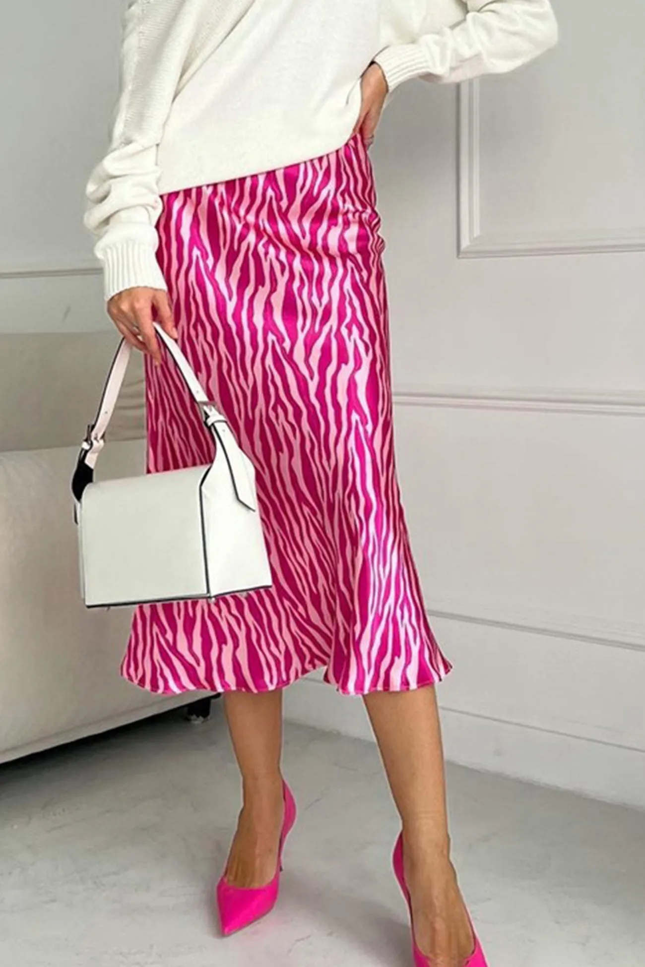 TastyHottie - Zebra Print Fishtail Midi Skirt