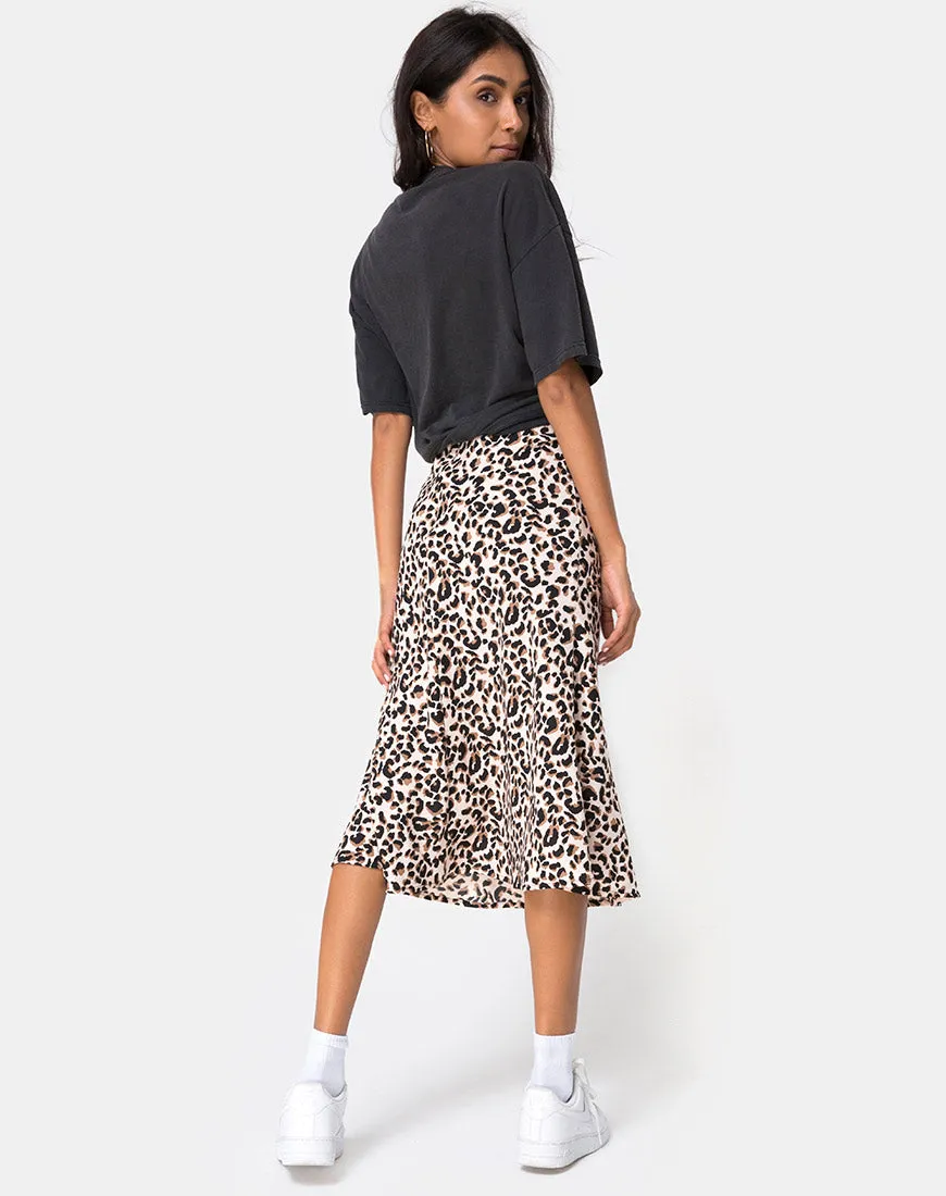 Tauri Midi Skirt in Pink Panther