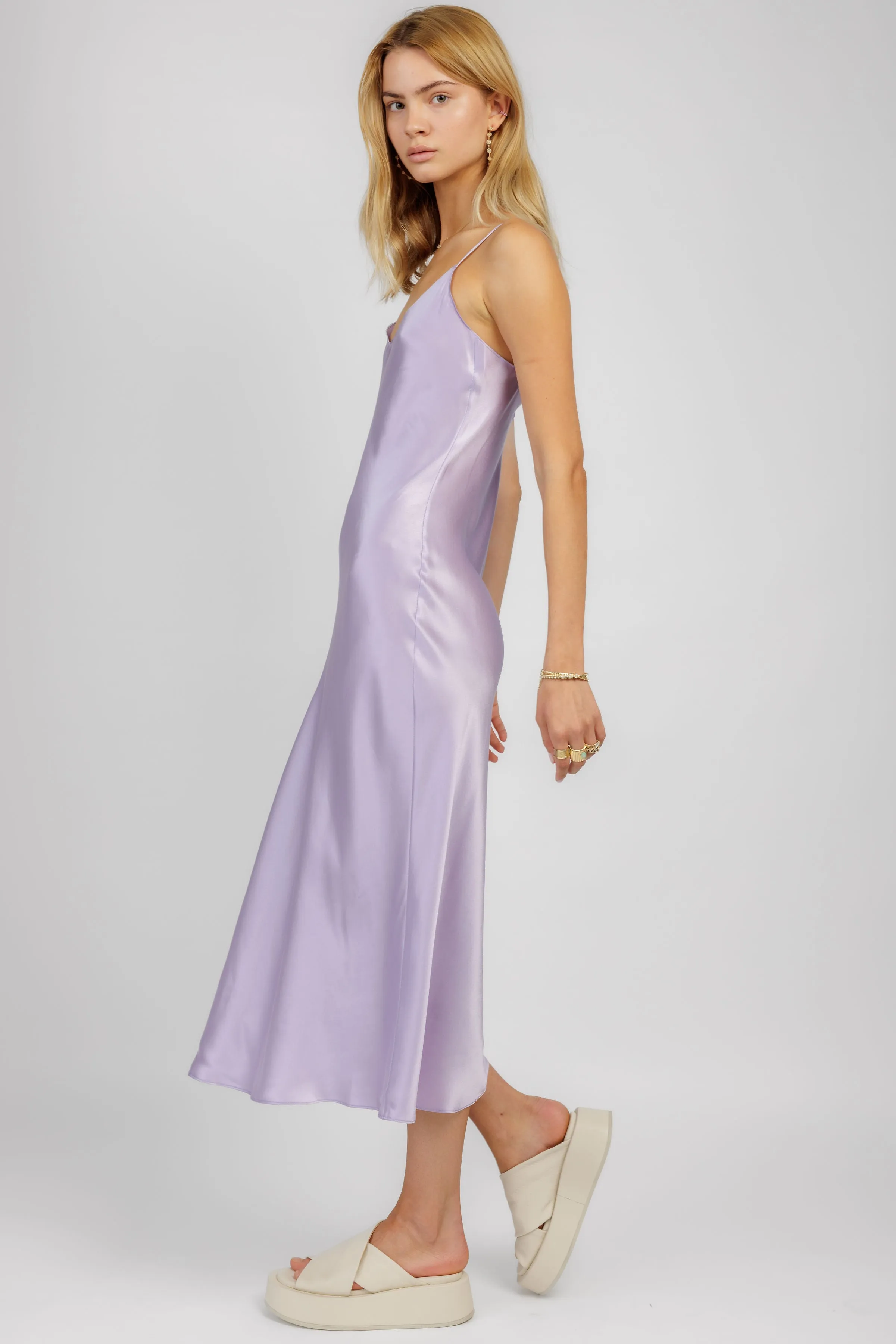 Taylor Silk Slip Dress in Prism