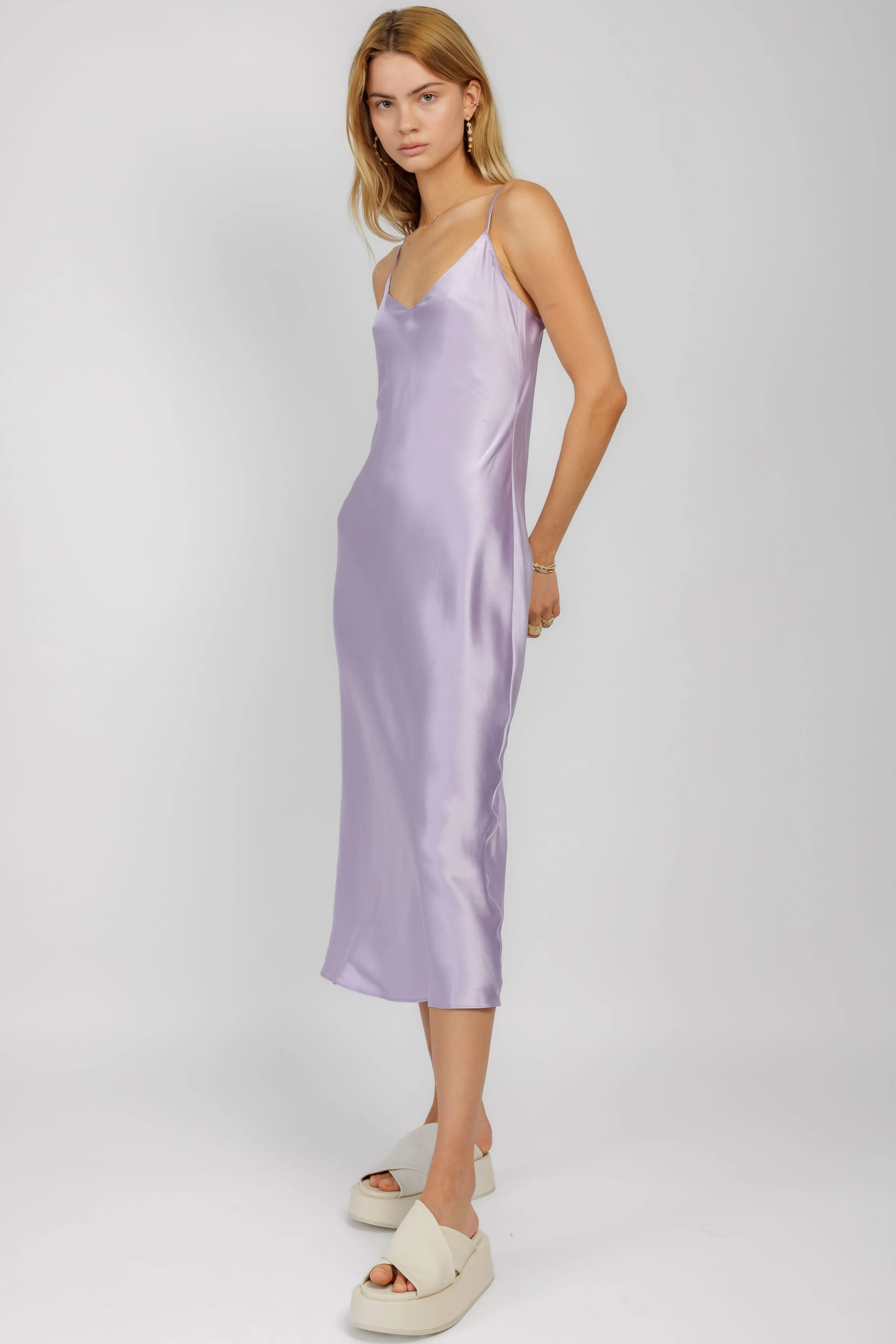 Taylor Silk Slip Dress in Prism