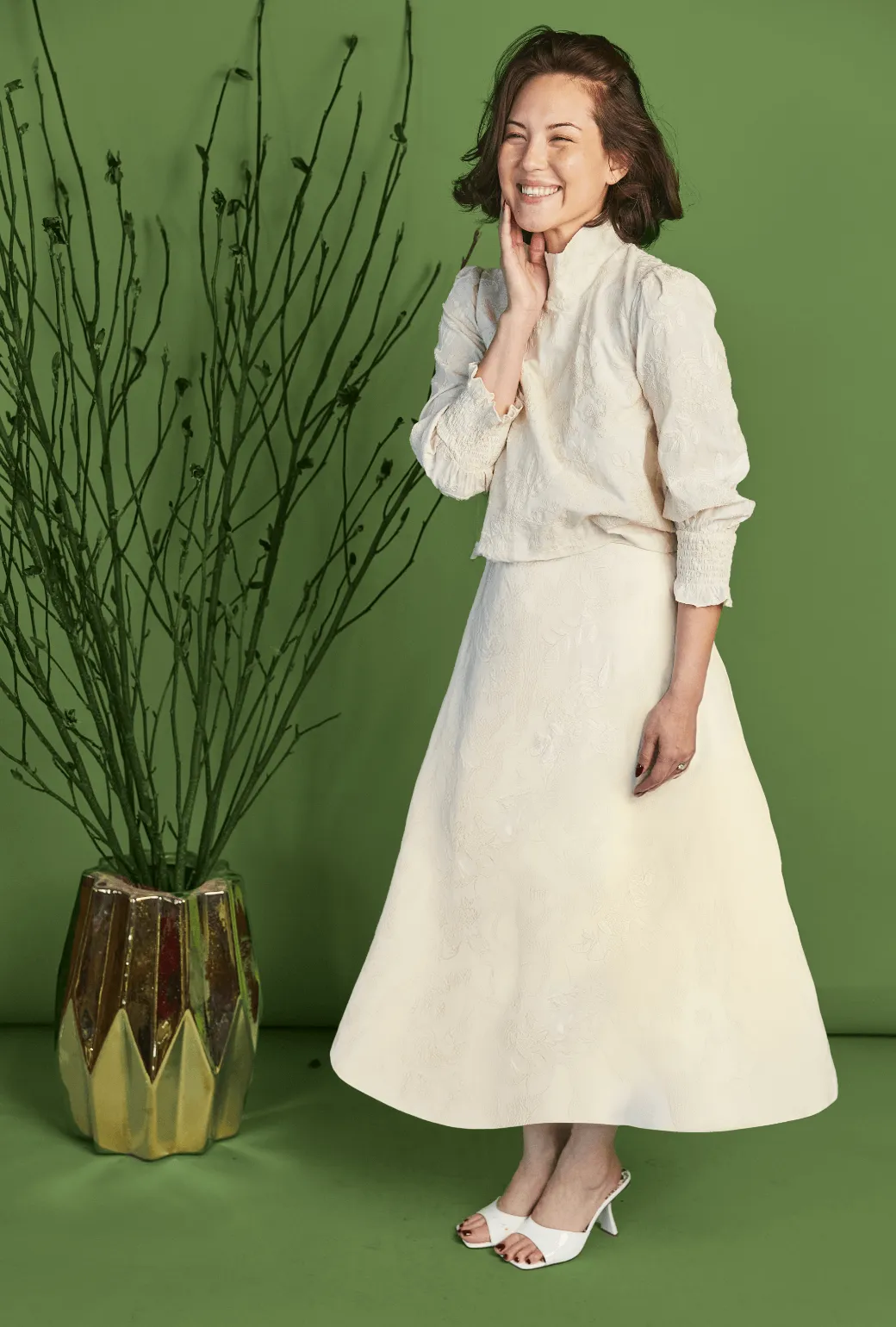 The Laura Skirt - Ivory Embroidery