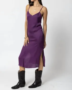 The Silky Slip Midi Dress In Deep Purple | Deep Purple