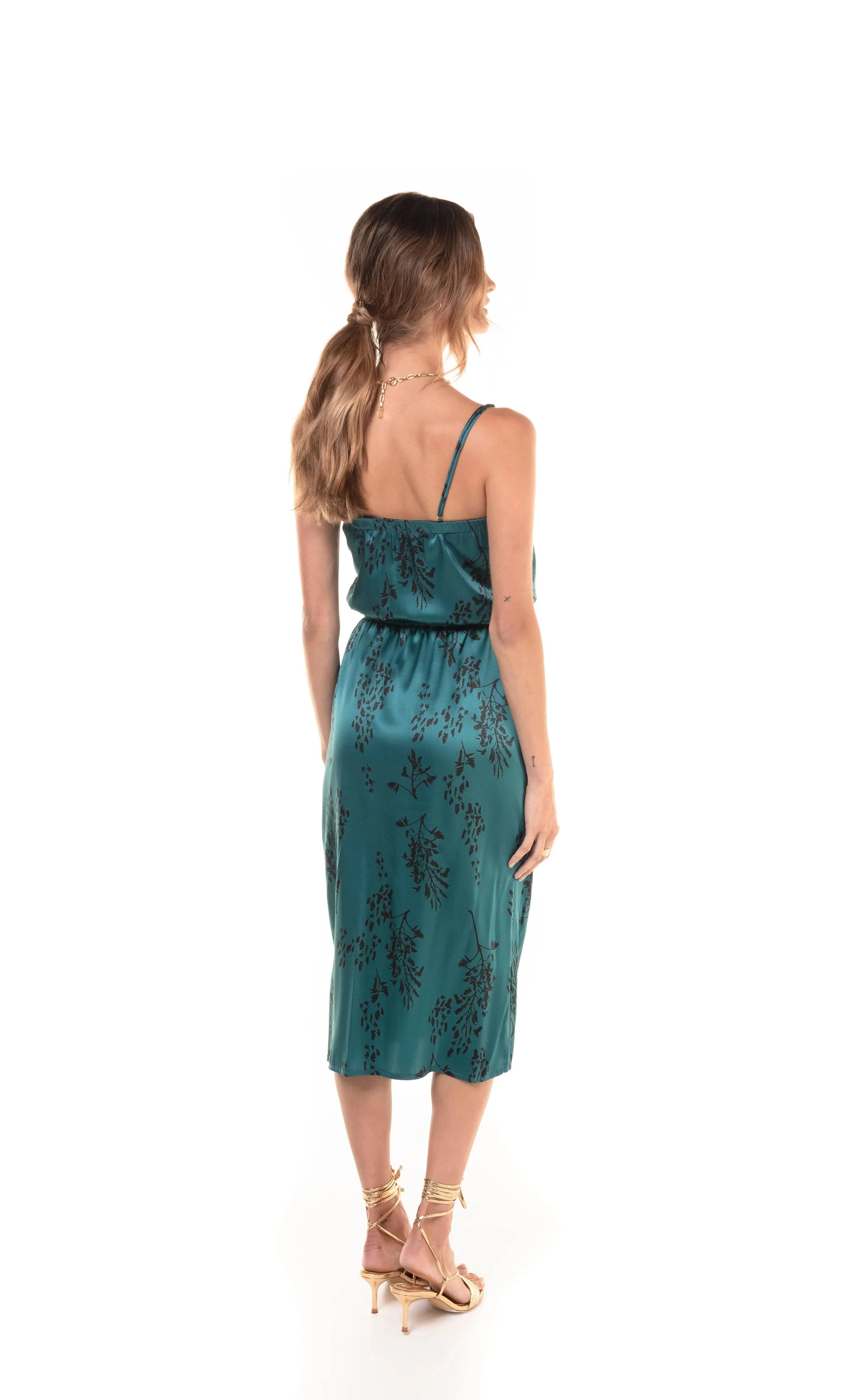 The Tunik Helena relaxed tube dress - She Floats Emerald print