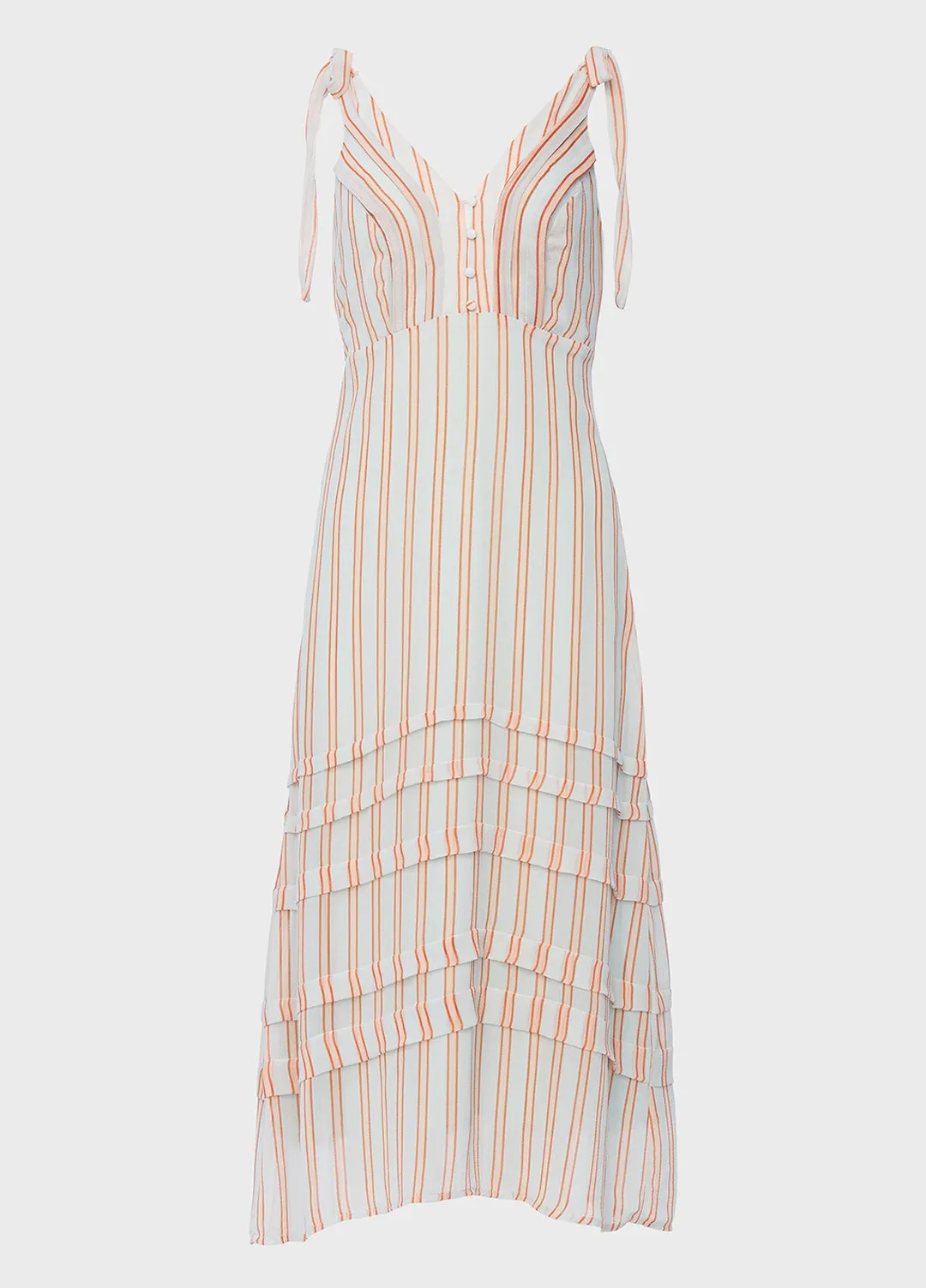 Tie Shoulder Striped Dress