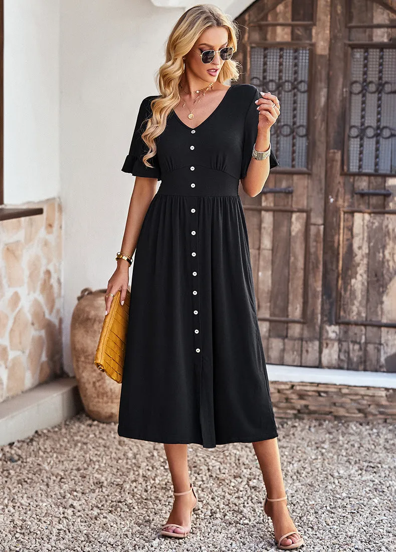 Trendy Button Up Slip Dress