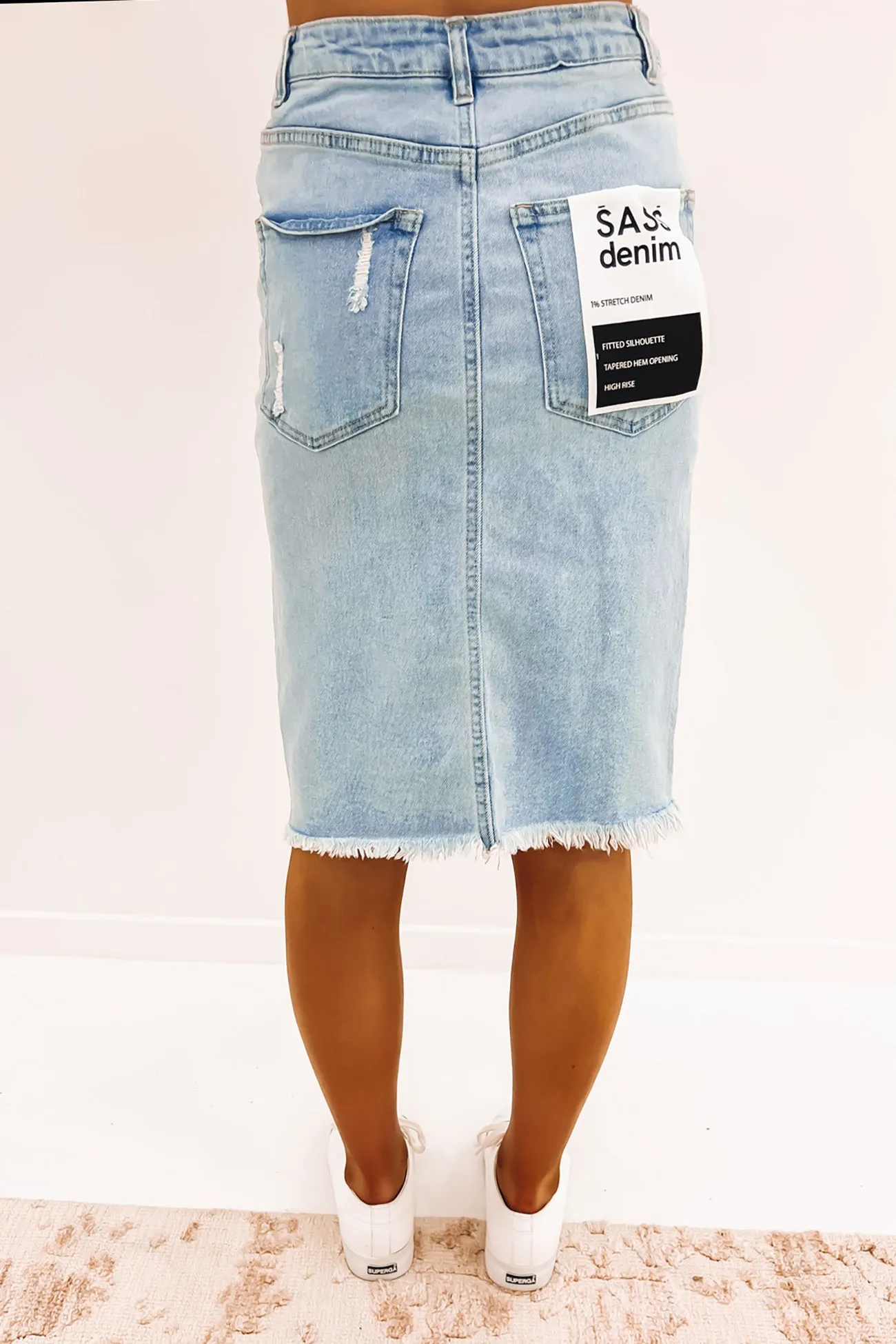 Vanessa Denim Skirt Ice Wash