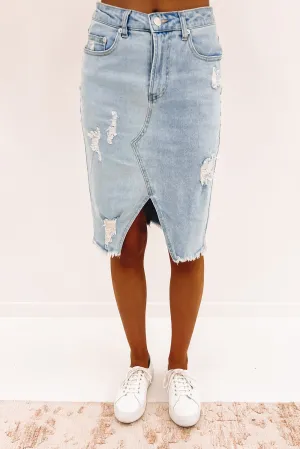 Vanessa Denim Skirt Ice Wash