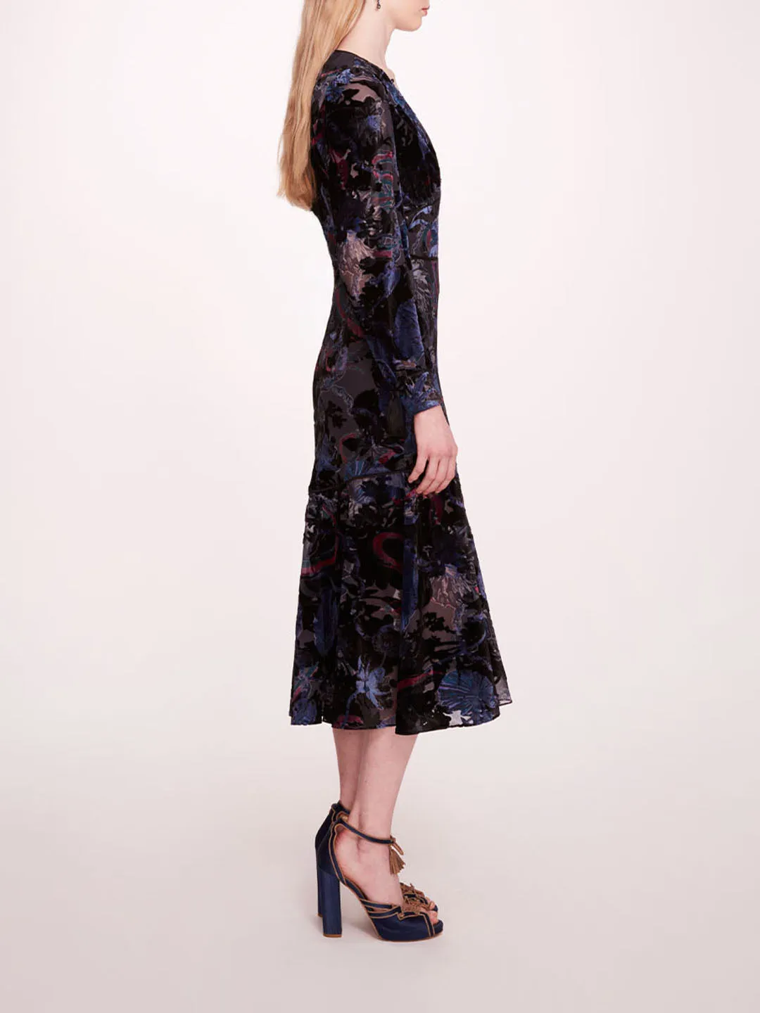 Velvet Burnout Midi Dress