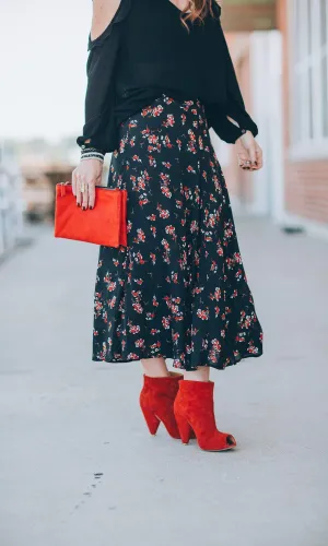 Velvet by Graham & Spencer Nalani Floral Printed Midi Skirt