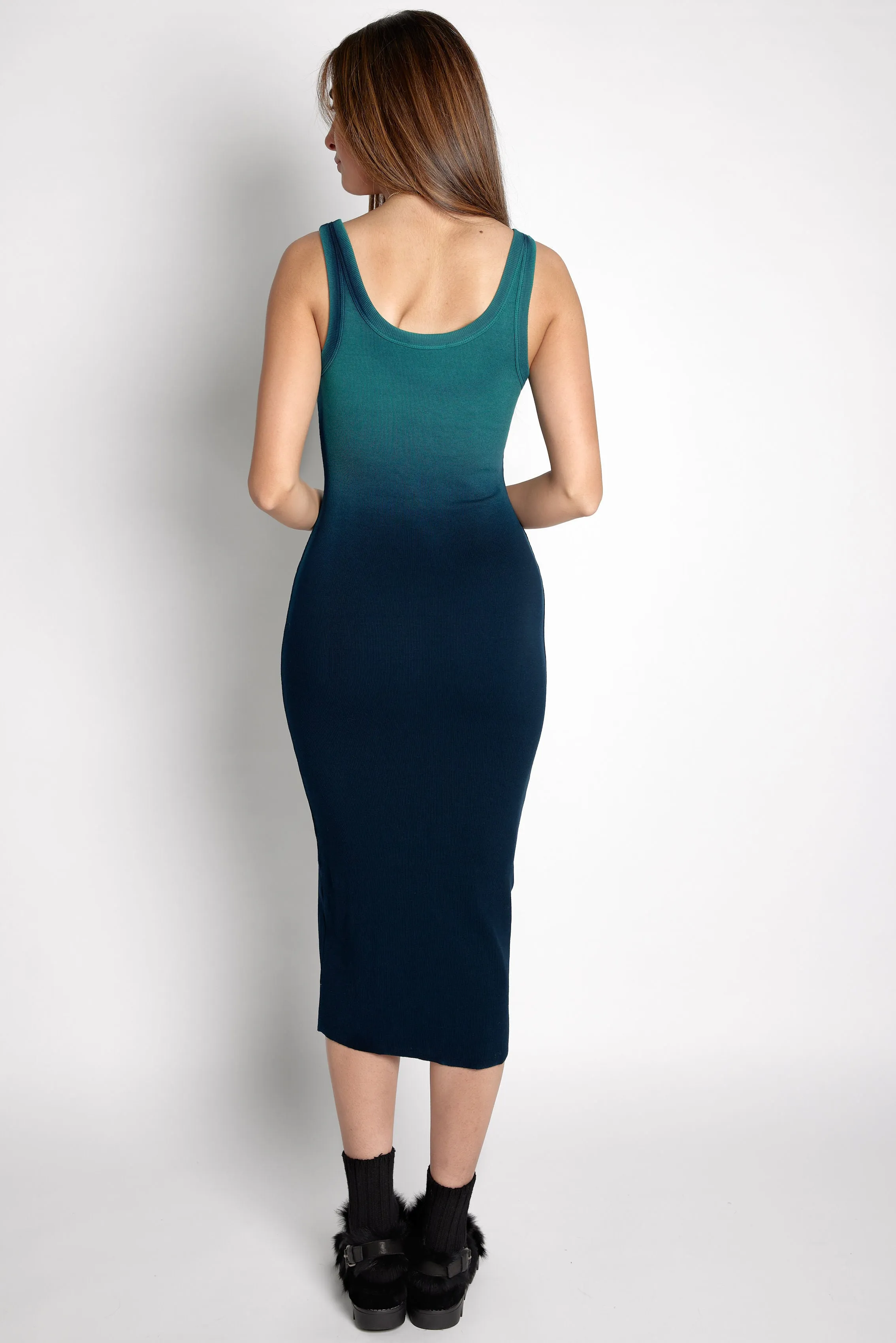 Verona Midi Dress in Blue Cast