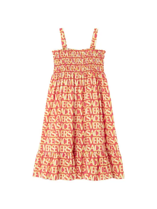 Versace   Printed cotton midi dress w/ ruffles 