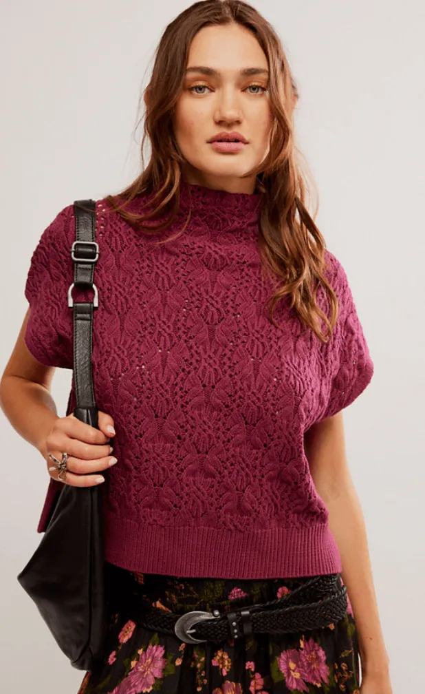 Vickie Mock Neck Plum