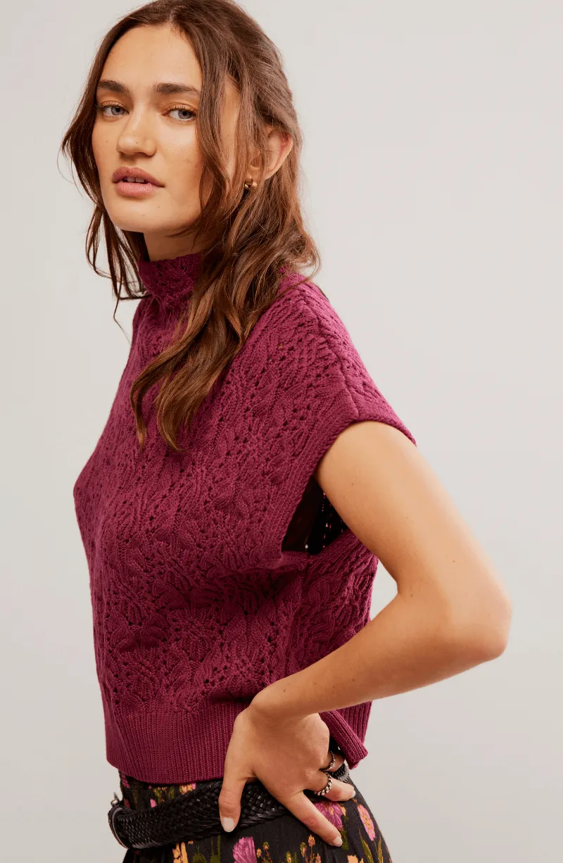 Vickie Mock Neck Plum