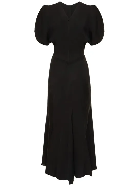 Victoria Beckham   Gathered viscose midi dress 