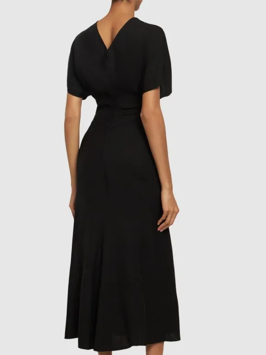 Victoria Beckham   Gathered viscose midi dress 