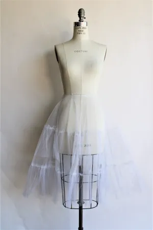 Vintage 1950s 1960s White Layered Tulle Crinoline