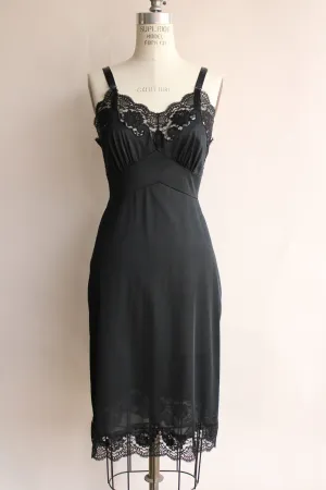 Vintage 1950s Black Full Slip by Aristocraft By Superior Size 34