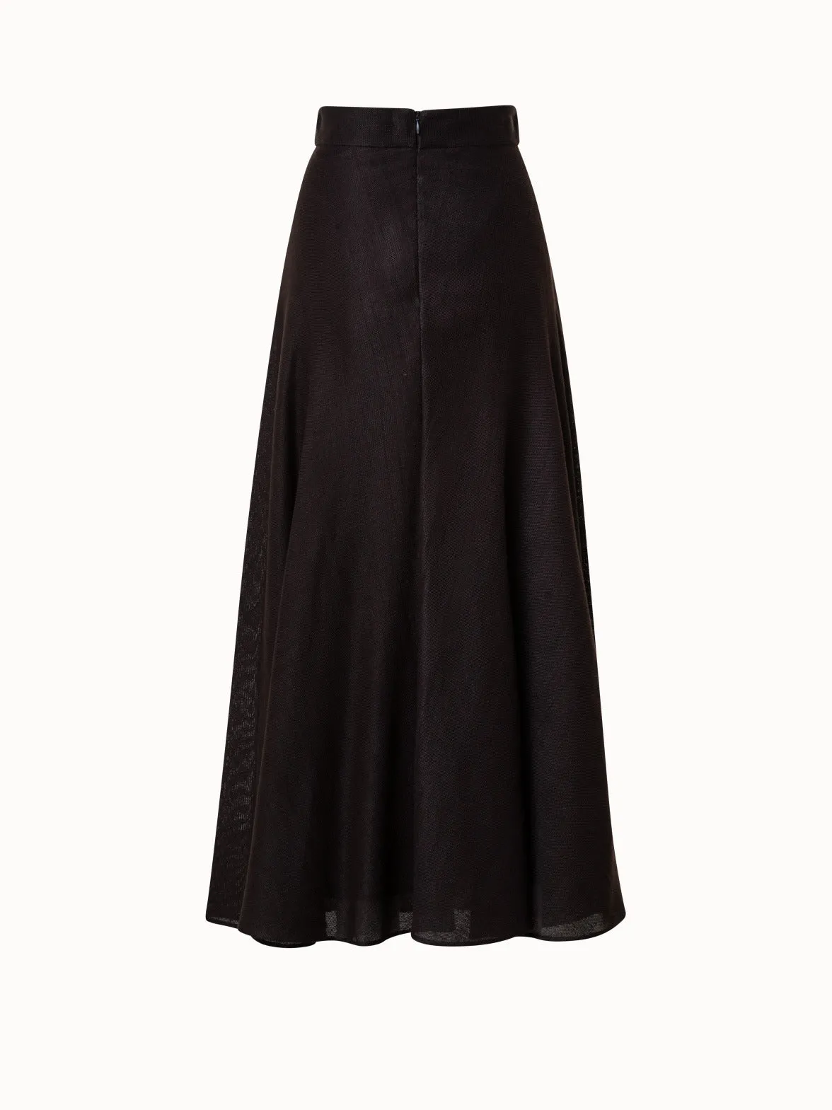 Viscose Cotton Open Weave Midi Skirt