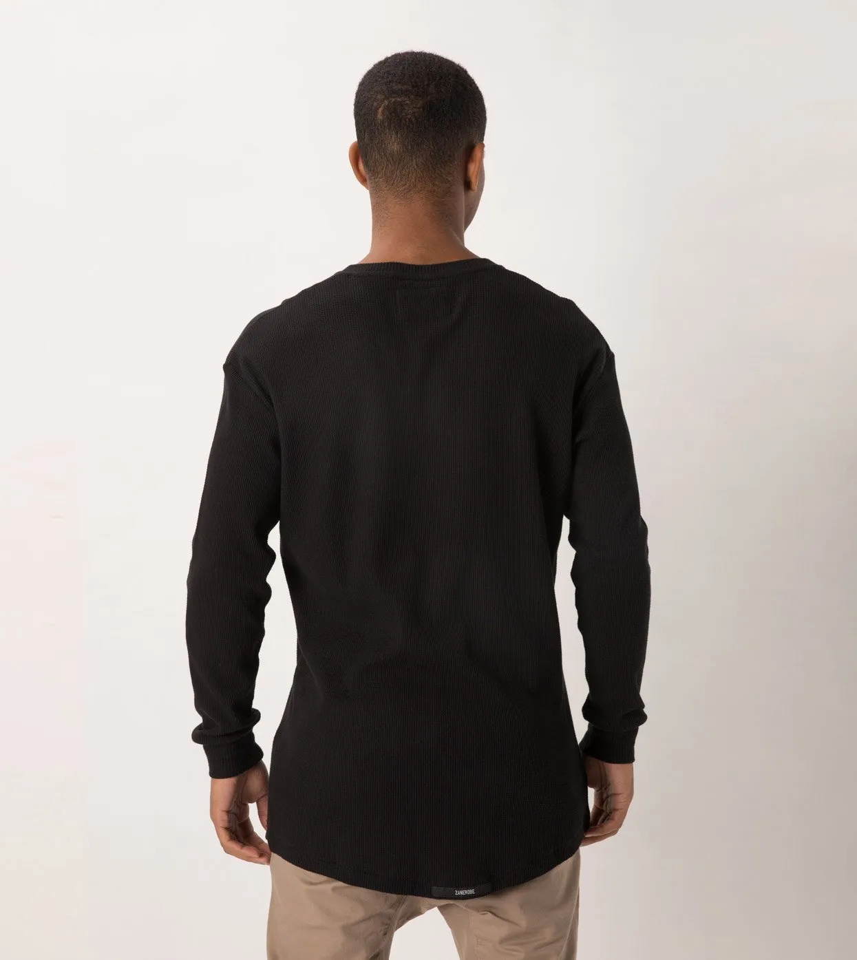 Waffle Rugger LS Tee Black