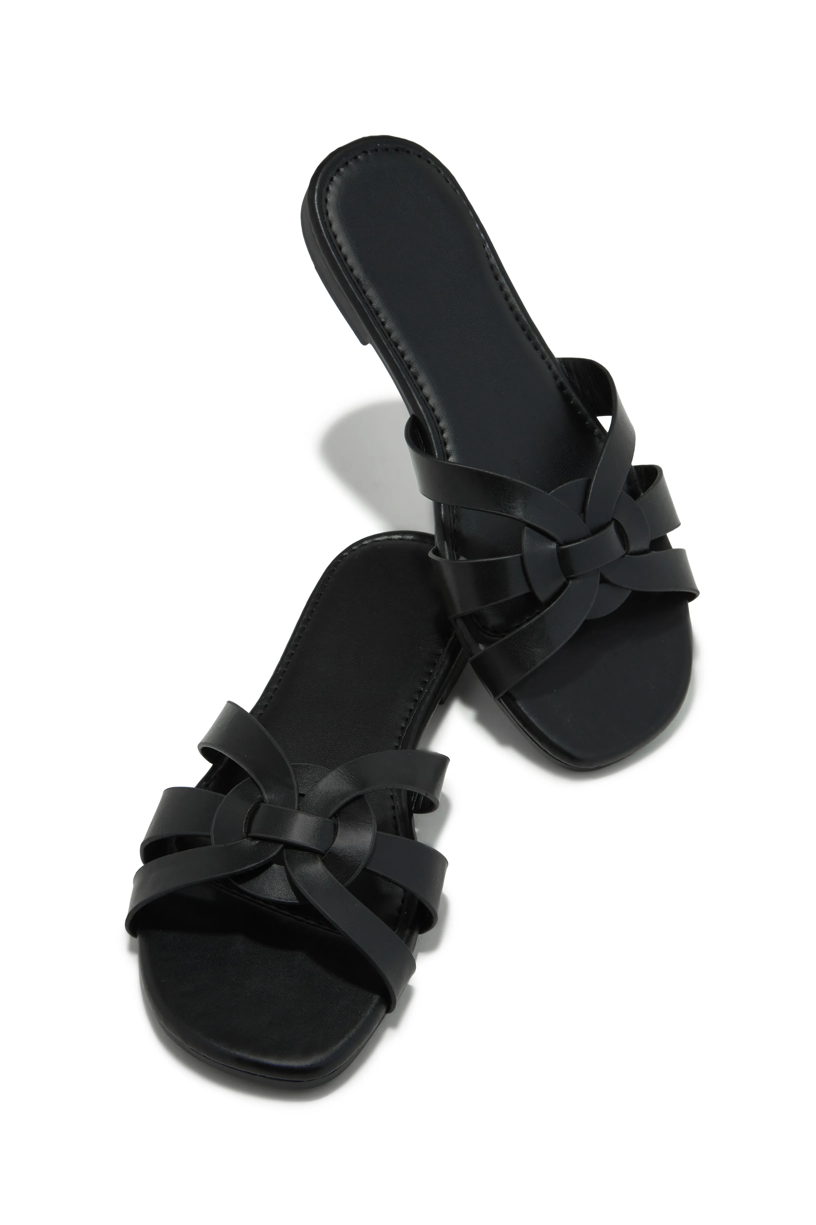 Weekend Vibes Slip On Sandals - Black