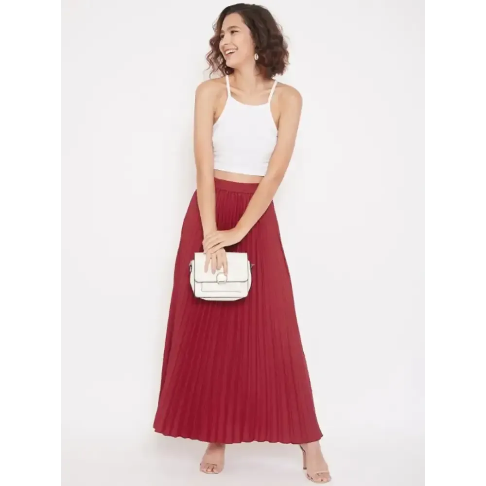 Western Looks Woman Pleated Skirt