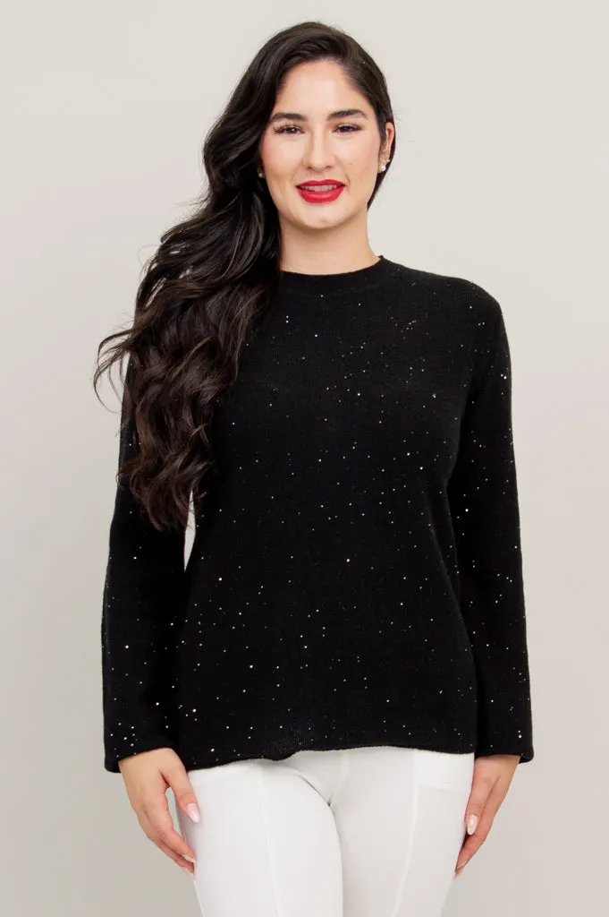 Whitaker Sweater, Black Sparkle, Cashmere