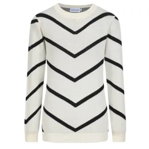 Women's beige line vintage knit top