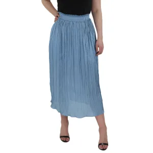 Women's Ribbed Midi Skirt,Petrole