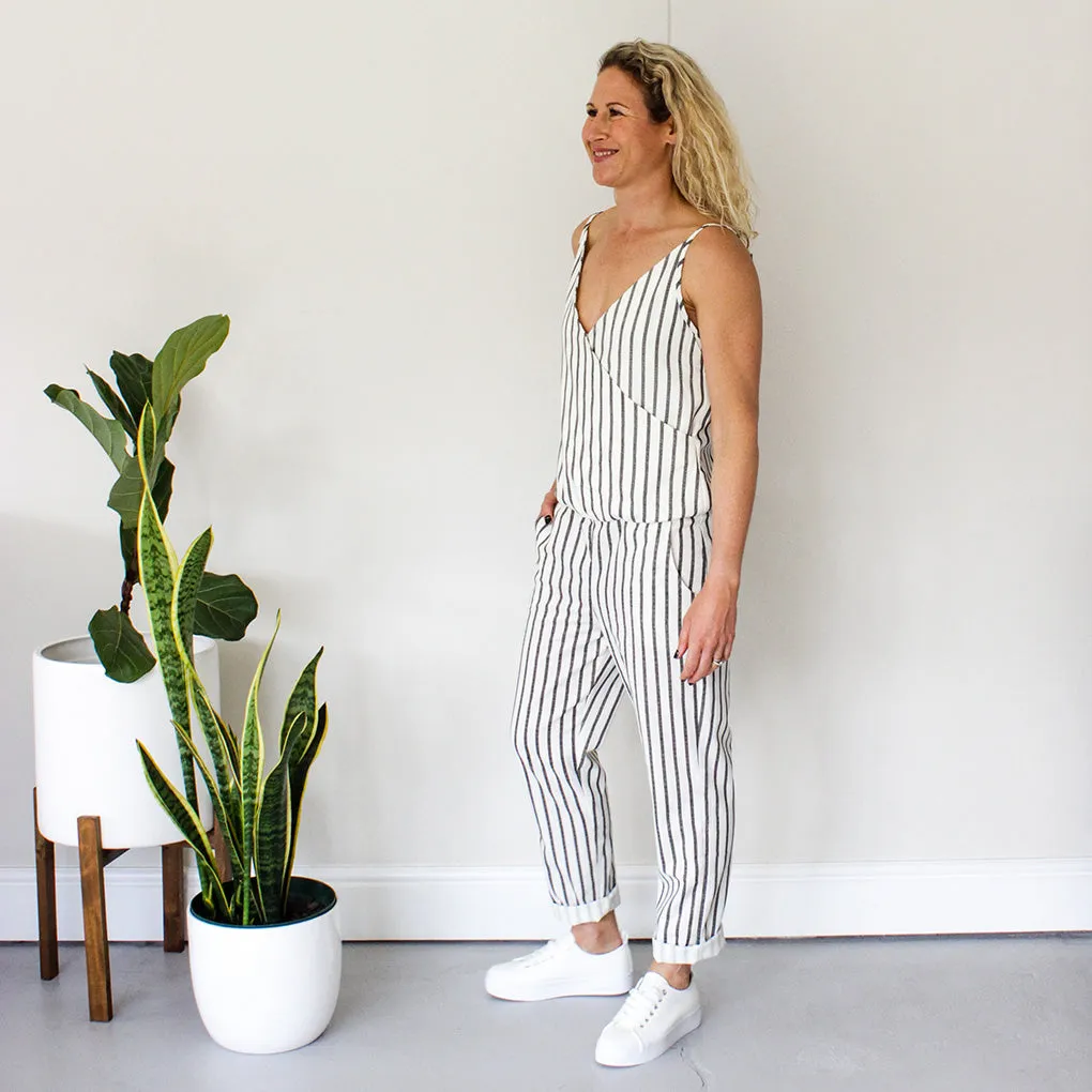 Wrap Jumpsuit - Stripe