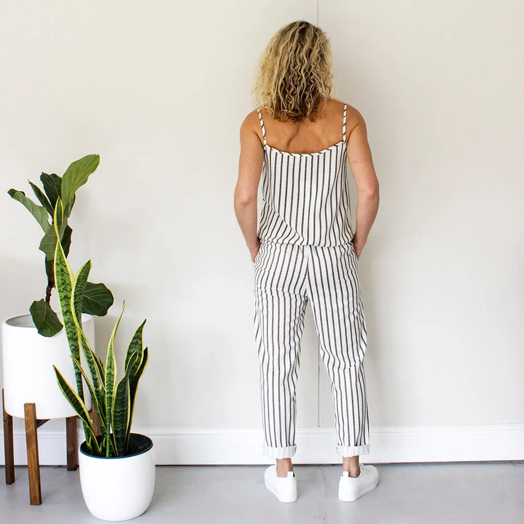 Wrap Jumpsuit - Stripe