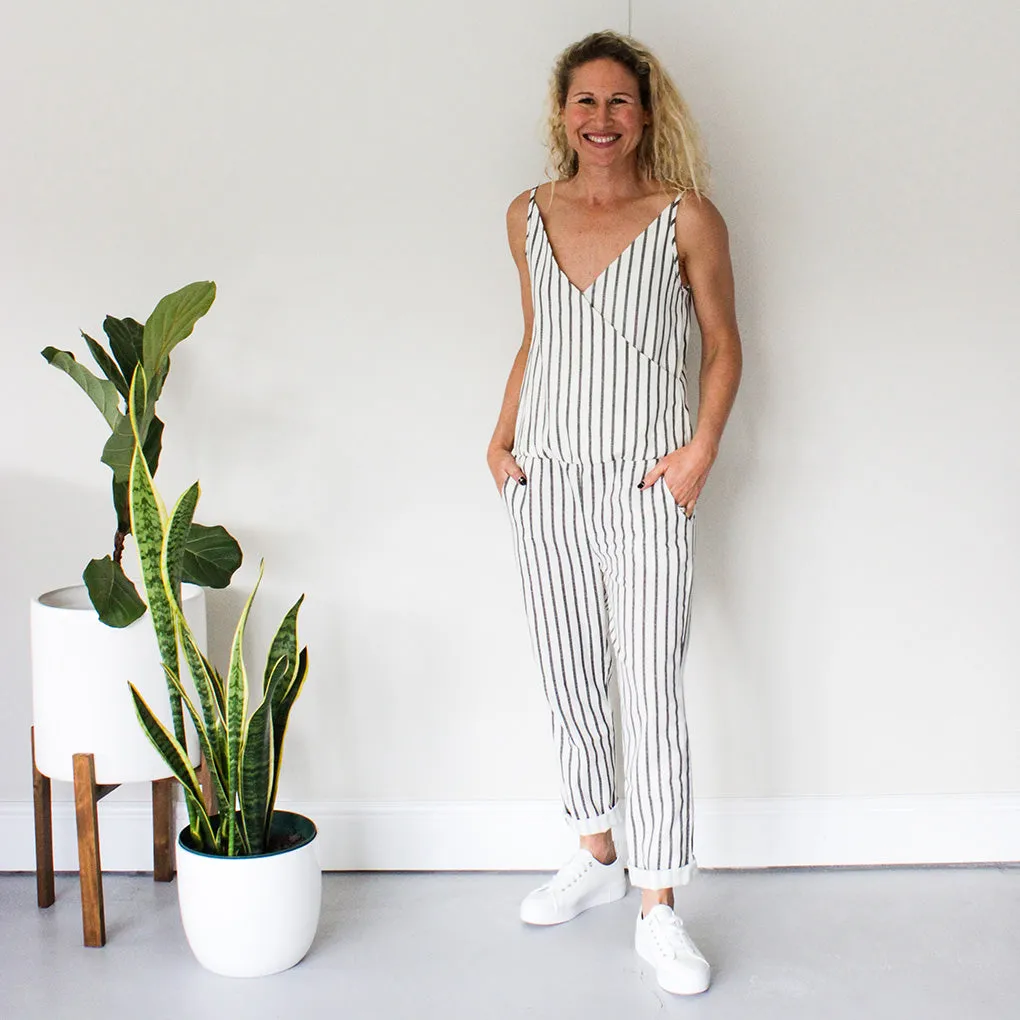 Wrap Jumpsuit - Stripe