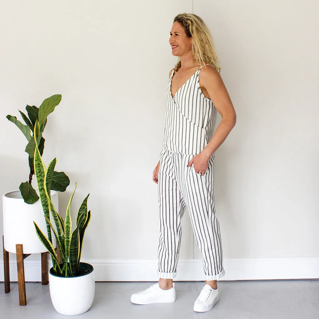 Wrap Jumpsuit - Stripe